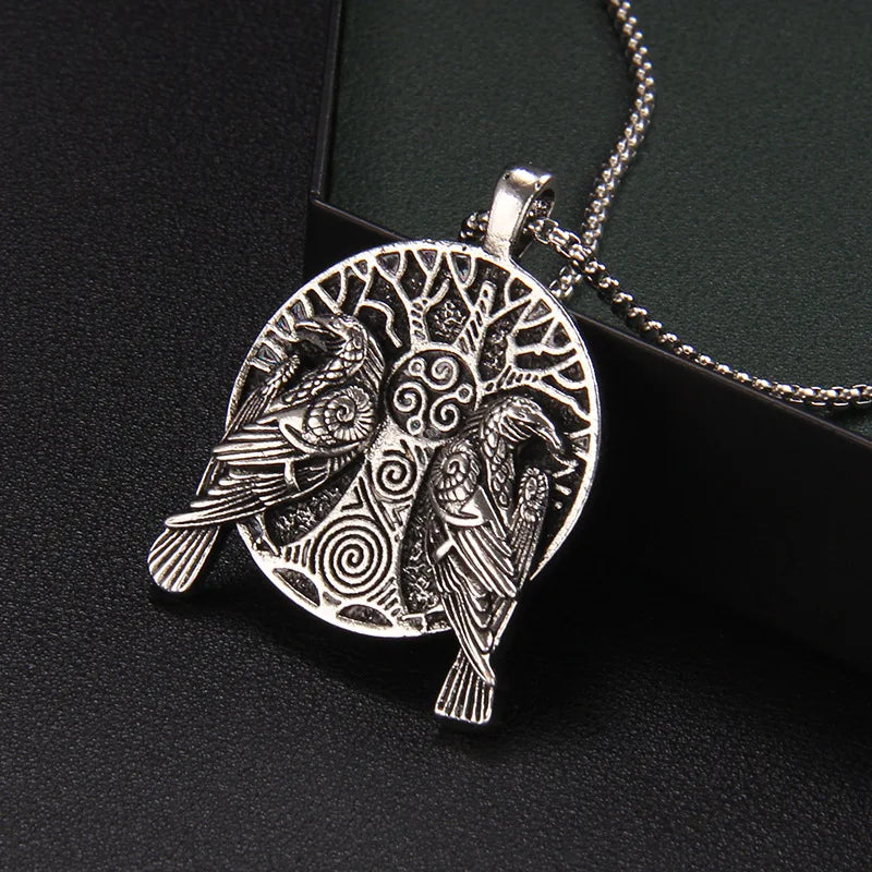Odin Steel Chain Nordic Mythology Double Crow