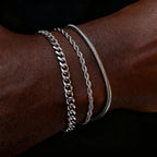 Cuban Chain Bracelet Set 3pcs — Stainless