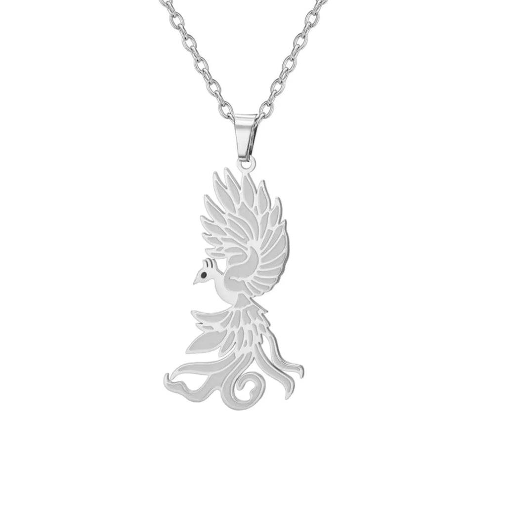 Winged Bird Totem Pendant Necklace — Stainless Steel