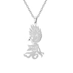 Winged Bird Totem Pendant Necklace — Stainless Steel