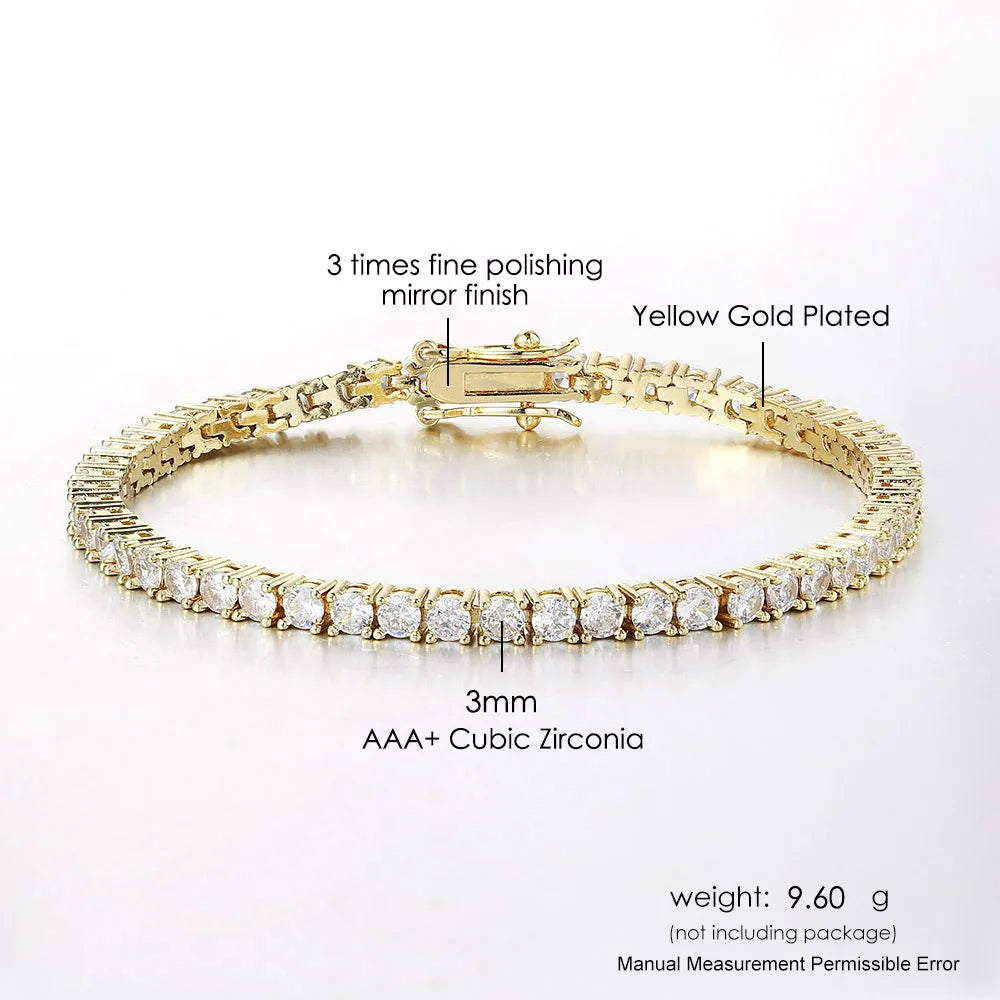 Iced Out Tennis Bracelet — Stainless Steel