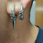 Stainless Steel Gothic Totem Hoop Earring
