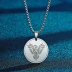 CHENGXUN Hindu Ganesha Coin Pendant Necklace for Men Womens Lord Ganesha Medallion Charm Neck Chain Spirit Totem Jewelry