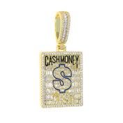Iced Out Cash Money Dollar Pendant — Gold Color