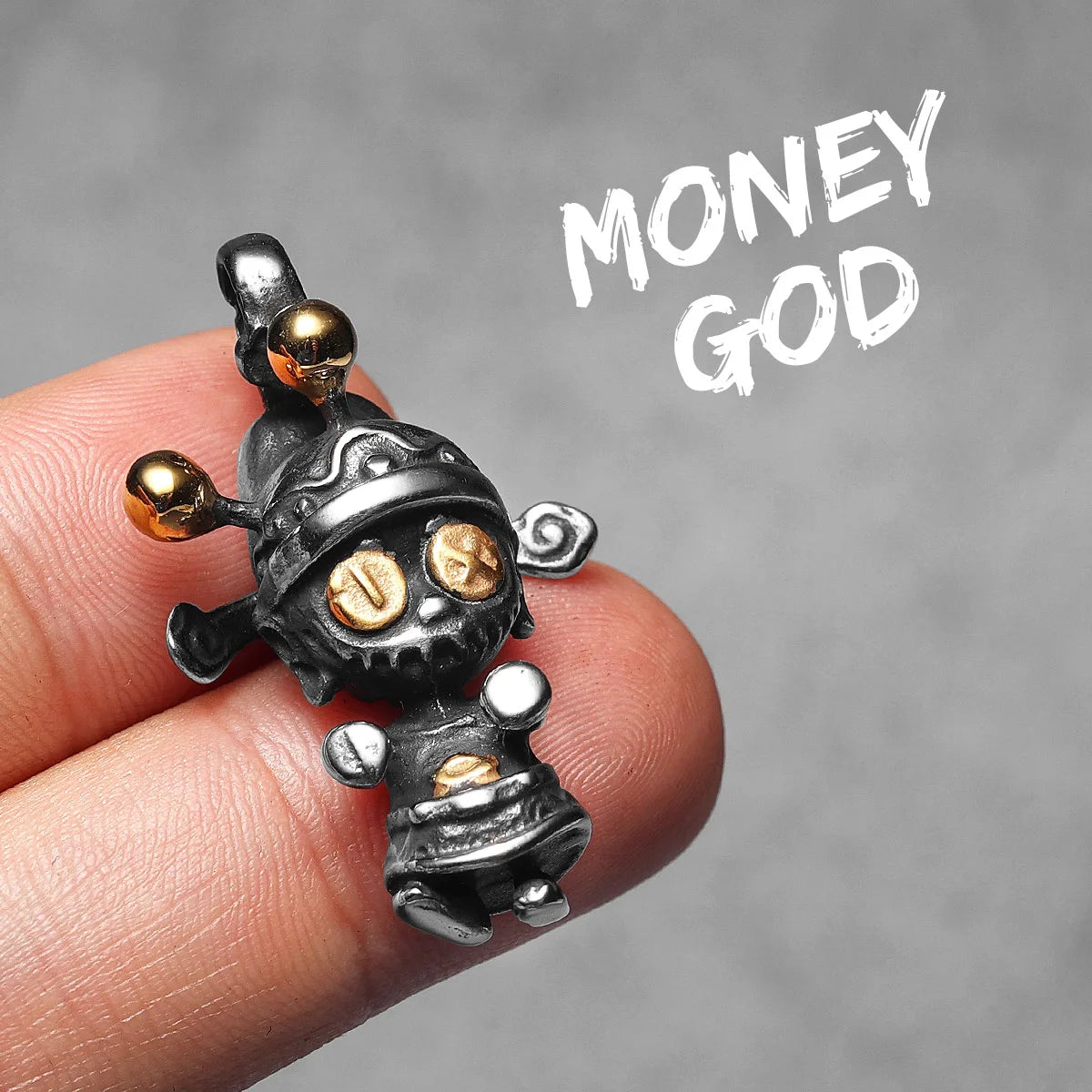 Money God Pendant Necklace — Stainless Steel