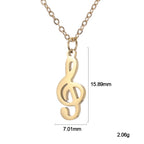 Music Necklace Treble Clef Note Chain Musical Symbol Staff Notation Gift For Woman Men Stainless Steel Pendant Jewelry
