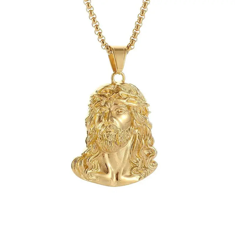 Jesus Pendant Necklace — Stainless Steel