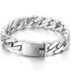Classic 13MM Men's Cuban Link Chain Bracelet for Man Mirror Polished Solid Stainless Steel Bracelets Jewelry Accessory