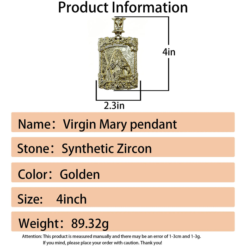 The Virgin Mary pendant, skull hourglass pendant necklace, hip-hop fashion jewelry commemorative gift, the best gift for good fr