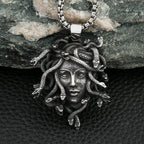 Gothic Vintage Medusa Pendant 316L Stainless Steel Punk Hip Hop Unique Snake Necklace Fashion Amulet Jewelry Gifts