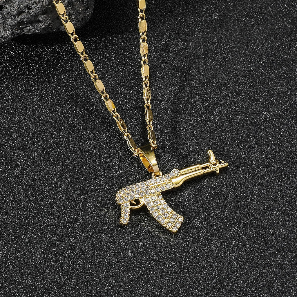 24K Gold Hip Hop Pendant Necklace