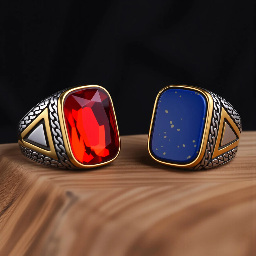 R3427 Men's High Quality 316L Stainless Steel Variety Onyx Rings Fashion Trend Jewelry