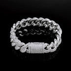 NUOYA Hip Hop 15mm Iced Out Zircon Bracelet Hip Hop Miami Cuban Chain Bracelet Men Jewelry Gift