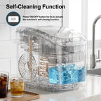 LOEFME 12kg/24h Portable Mini Ice Maker Machine 6 Mins/8pcs 2 Sizes Ice Cubes Home Desktop Ice Maker with Scoop and Ice