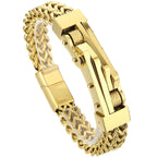 Bike Chain Man Bracelet for Men Gold Color Stainless Steel Link Men's Wrist Bracelets On Hand Jewelry Accessories