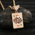 ‌Trendy Poker Dice Pendant Necklace Brass with Zircon Stones Hip Hop Jewelry for Women Men Popular Gift