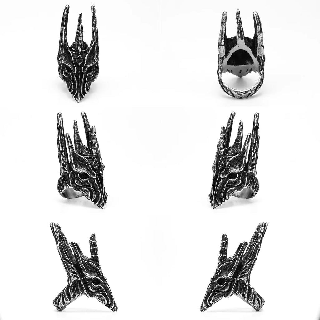 Lich King Skull Ring Black — Stainless Steel