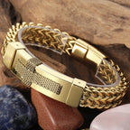 Christian Cross Bracelet for Man Gold Color Stainless Steel Men's Wrist Bracelets On Hand Man Jewellery Accessories