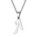 Vintage Initial Letter Pendant Necklace for Women Simple Stainless Steel Letter Glossy Clavicle Chain Choker Necklaces Jewelry