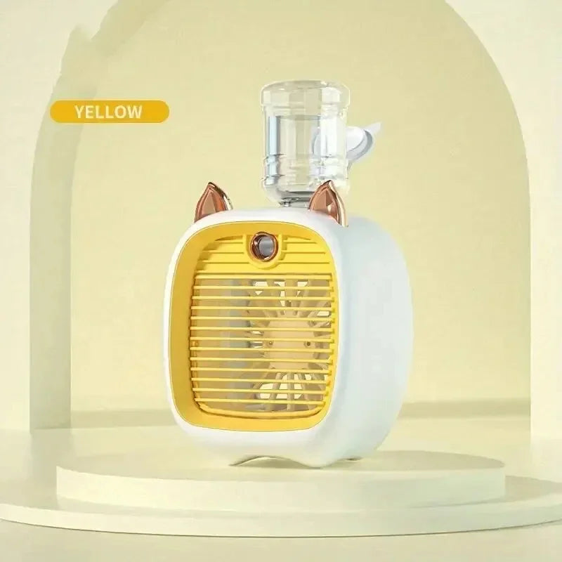TINSOL USB Mini Air Conditioning Fan, Humidifier Desktop Fan Spray Electric, 1200mAh, Three Gear Air Conditioning