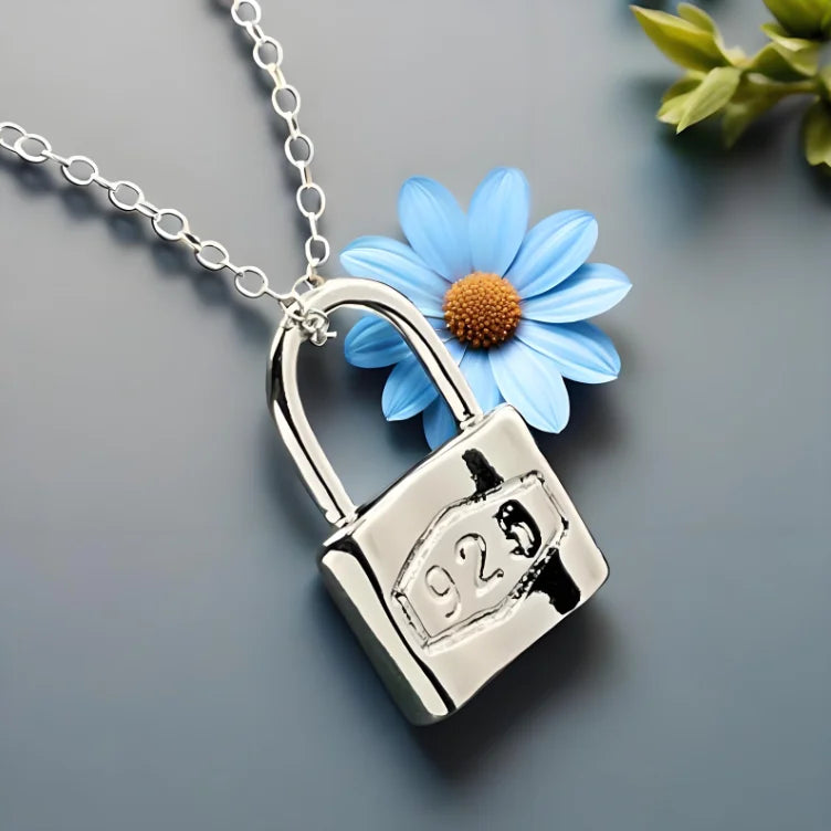 925 Sterling Silver Romantic Lock Lovely Necklace for Women Fashion Wedding Party Couple Gift High Quality Jewelry