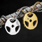Dumbbell Pendant Necklace — Stainless Steel