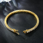 Hip Hop Iced Out Cubic Zircon 3mm Tennis Bracelet And Necklace Set Women Men Link Chain Jewelry Gold 5A CZ Silver