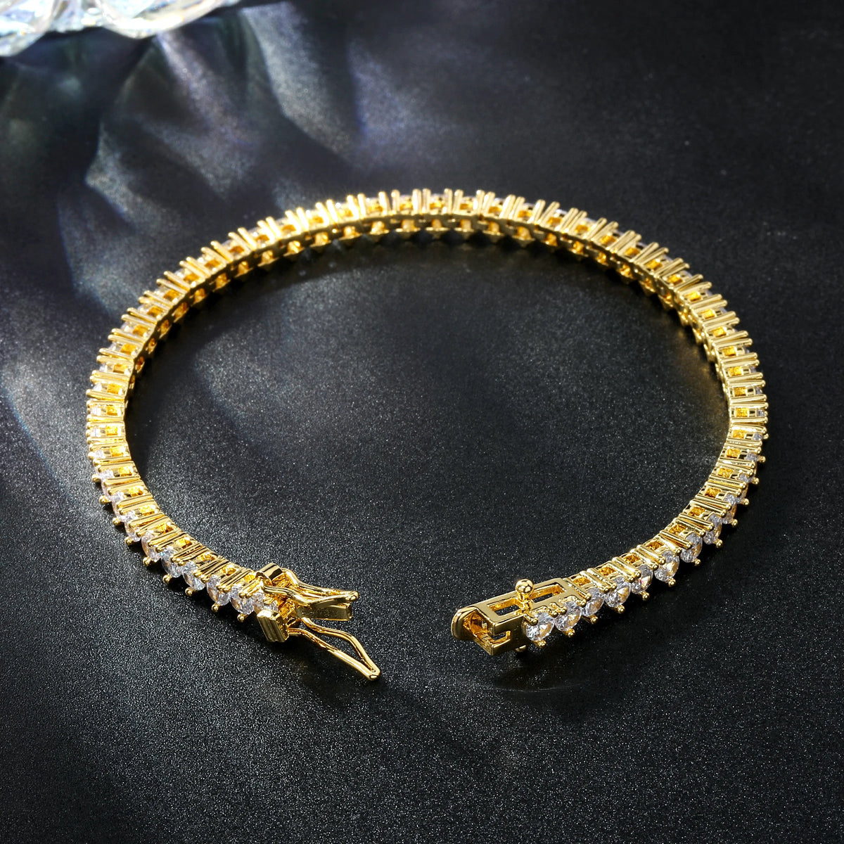 Hip Hop Iced Out Cubic Zircon 3mm Tennis Bracelet And Necklace Set Women Men Link Chain Jewelry Gold 5A CZ Silver