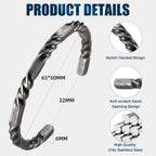 Twisted Open Bangle Bracelet — Stainless Steel