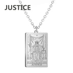 LIKGREAT Tarot Card Necklace Major Arcana Tarots Stainless Steel Necklaces Divination Jewelry Birthday Gift for Women