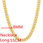Andara 925 Sterling Silver Gold Plated 8mm Cuban Side Chain Necklace Mens Favorite Accessories Jewelry Gift