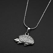 Cute Hedgehog Pendant Necklace For Women Men Stainless Steel Gold Color Animal Pet Lover Fashion Party Chain Jewelry Gift