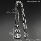 Sacred Heart Jesus Amulet Pendant Necklace — Stainless Steel