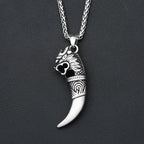 Wolf Tooth Pendant Necklace — Stainless Steel