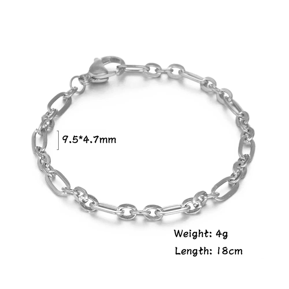 Paperclip Cable Chain Bracelet — Stainless Steel