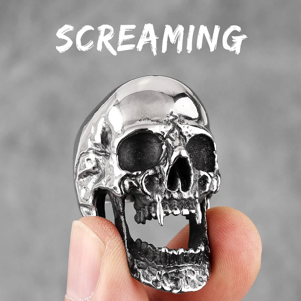 Various Skull Rings 316L Stainless Steel Men Skulls Ring Simple Skeleton Punk Rock Party for Rider Male Friend Jewelry Best Gift
