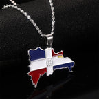 Dominican Republic Map Pendant Necklace