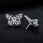 Iced Out Butterfly Earrings — 925 Silver