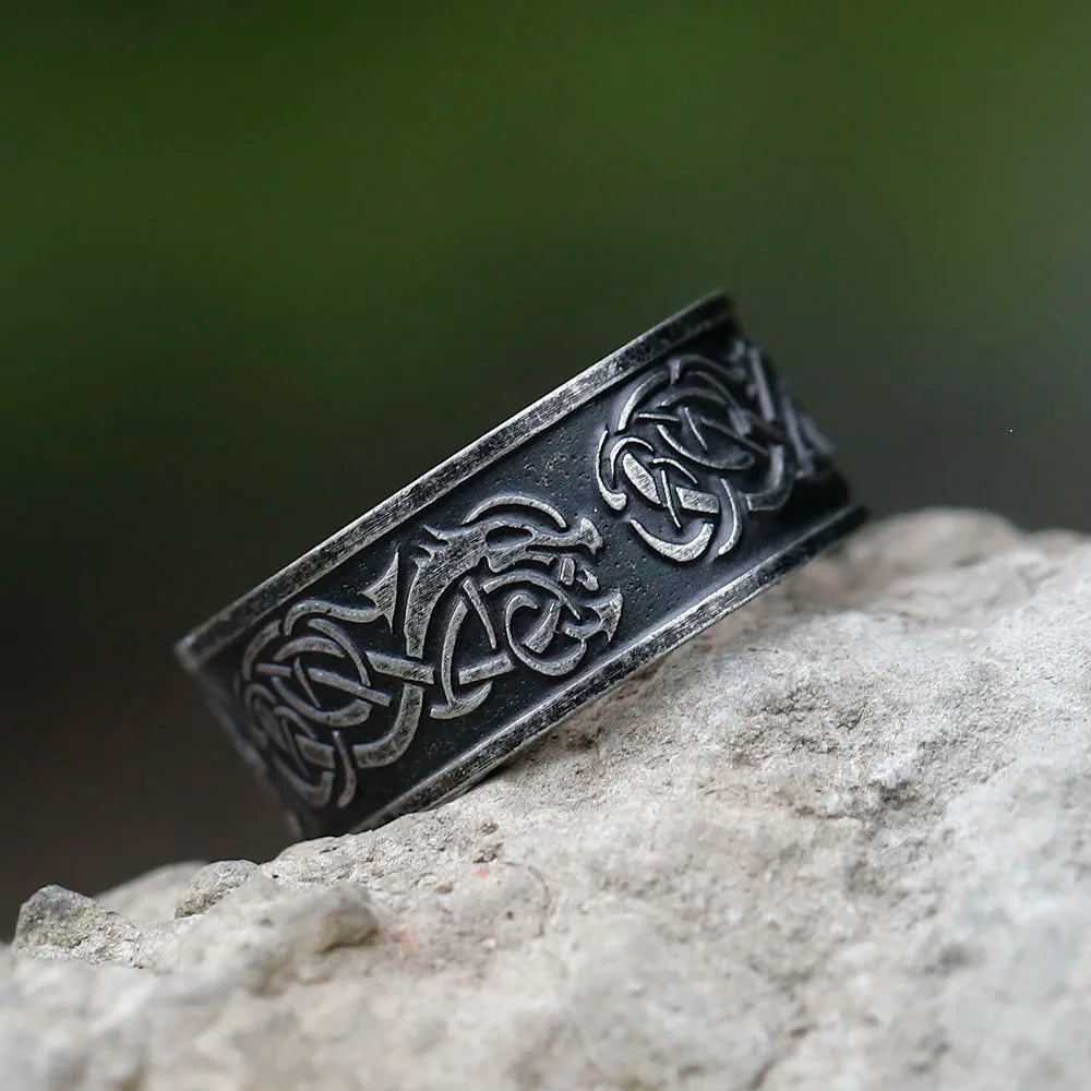 Norse Viking Dragon Ring — Stainless Steel