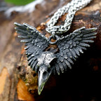 Viking Raven Stainless Steel Pendant Necklace