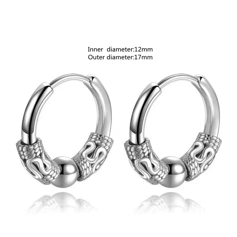 Gothic Spiked Hoop Earrings Small Textured Huggie — Two-Tone