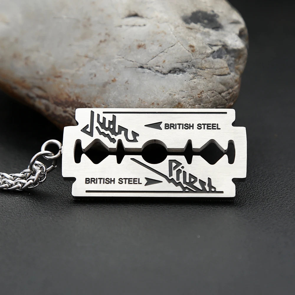Steel Pendant Punk Music Band Judas Priest Razor