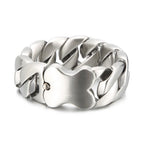 31mm Men's Heavy Bracelets Stainless Steel Cuban Chain Brushed Shiny Chunky Bracelet Bangle For Men Silver Color Jewelry