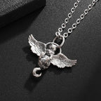 Cat Wings Animal Pendant Necklace — Silver