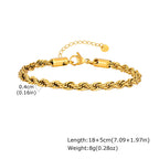 Gold Rope Chain Bracelet 5mm — Stainless Steel