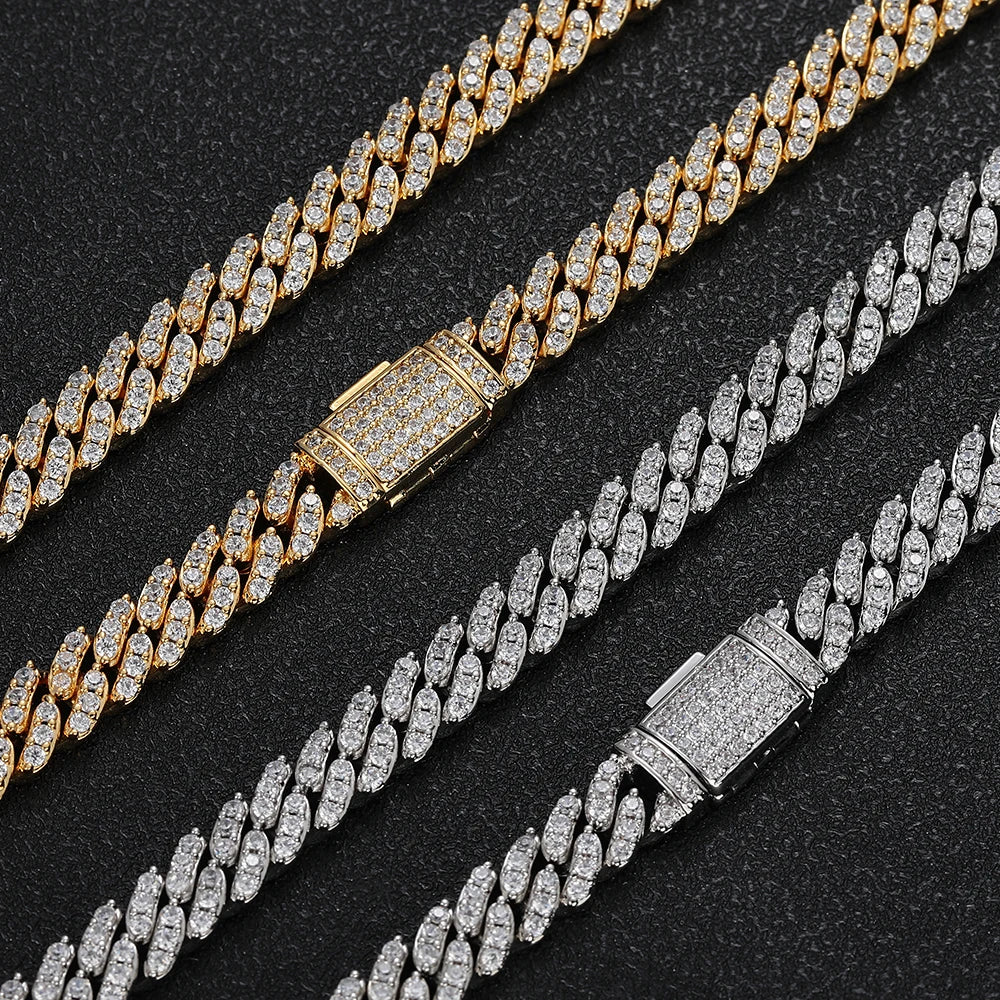 Iced Out Cuban Chain Necklace Stainless Steel 8MM
