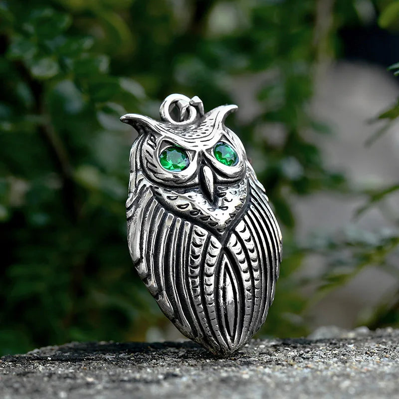 Beier 316L stainless steel Necklace owl Runes pendant Nordic Vikings Runes Amulet Pendant Nordic Talisman Chain BP8-997
