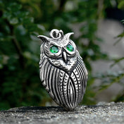 Norse Owl Runes Stainless Steel Necklace Pendant Chain