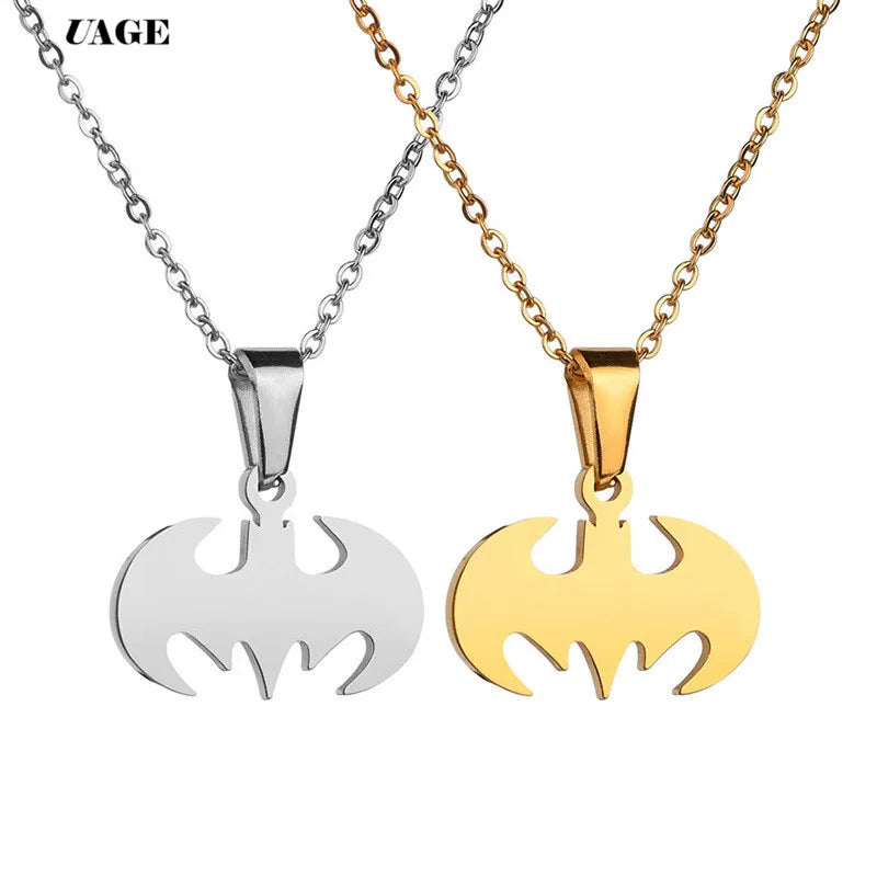 Gothic Bat Stainless Steel Pendant Necklace