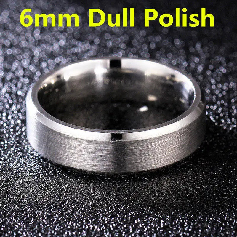 4-8mm Dull Polish Silver Color Titanium Ring For Men and Women Personalized Ring Customize Engraved